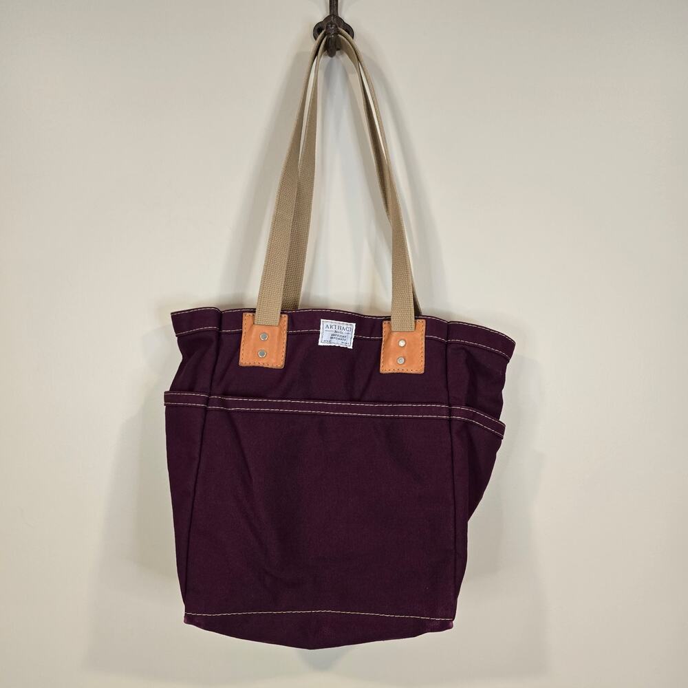 Artifact Bag Co Knitting & Crochet Project Canvas Tote Bag in Berry